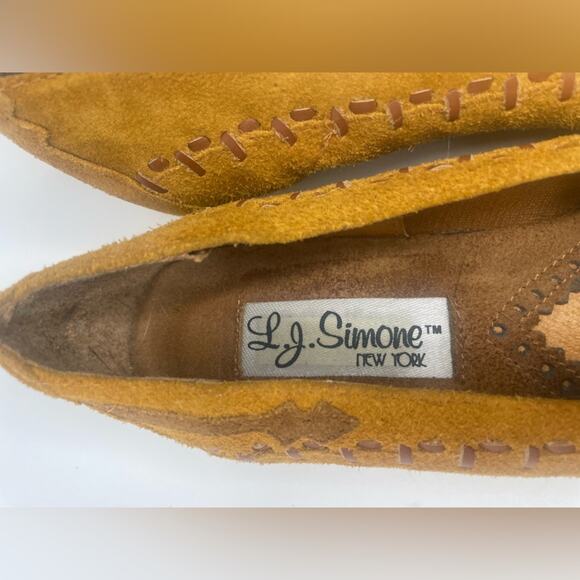 Vintage leather L J Simone New York loafers shoes flats 7 tassel boho - Picture 7 of 11